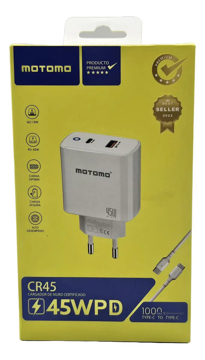 CARGADOR 45W TIPO C 1 METRO MOTOMO