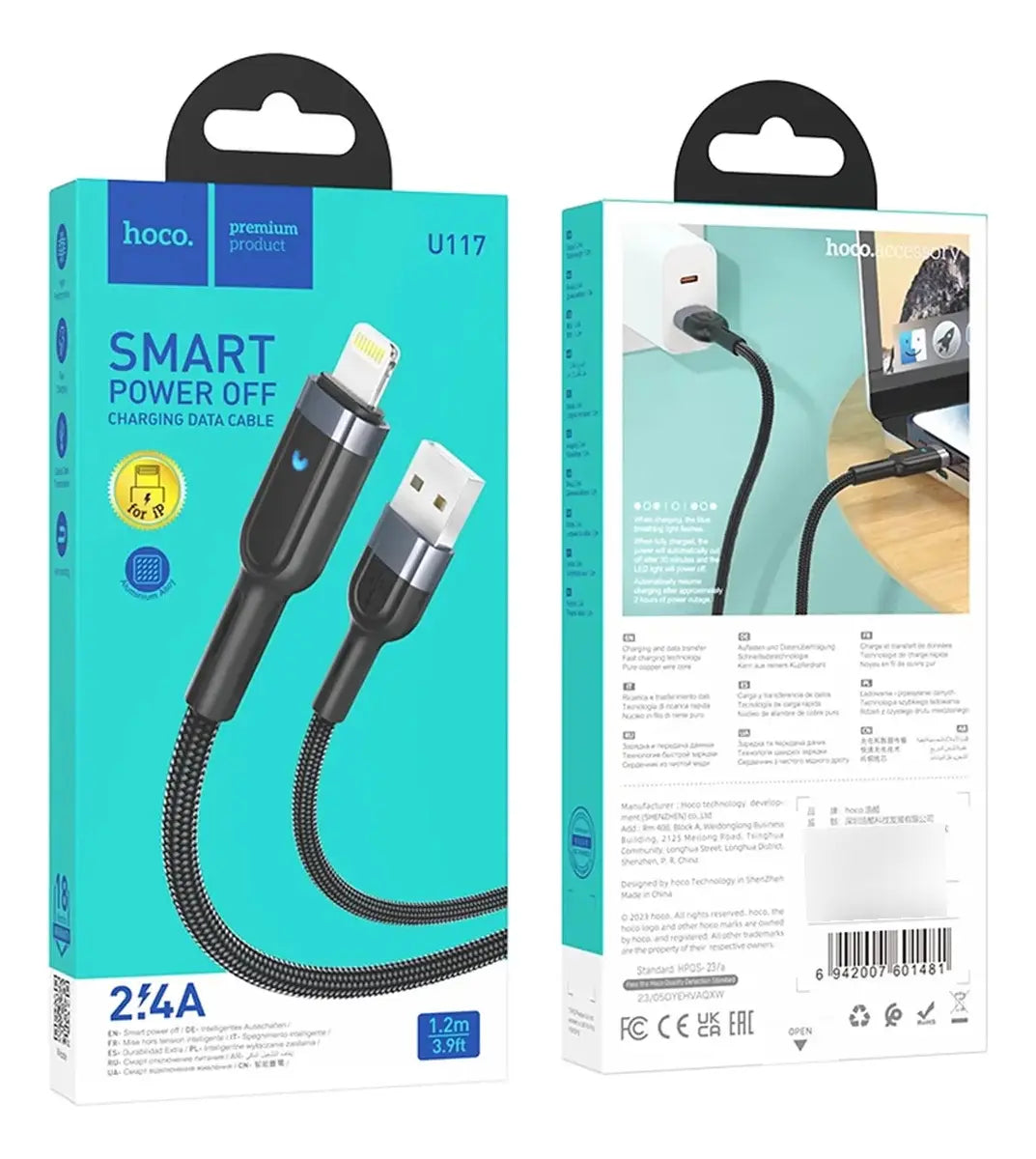 CABLE A LIHGTNING TRENZADO PREMIUM HOCO U117