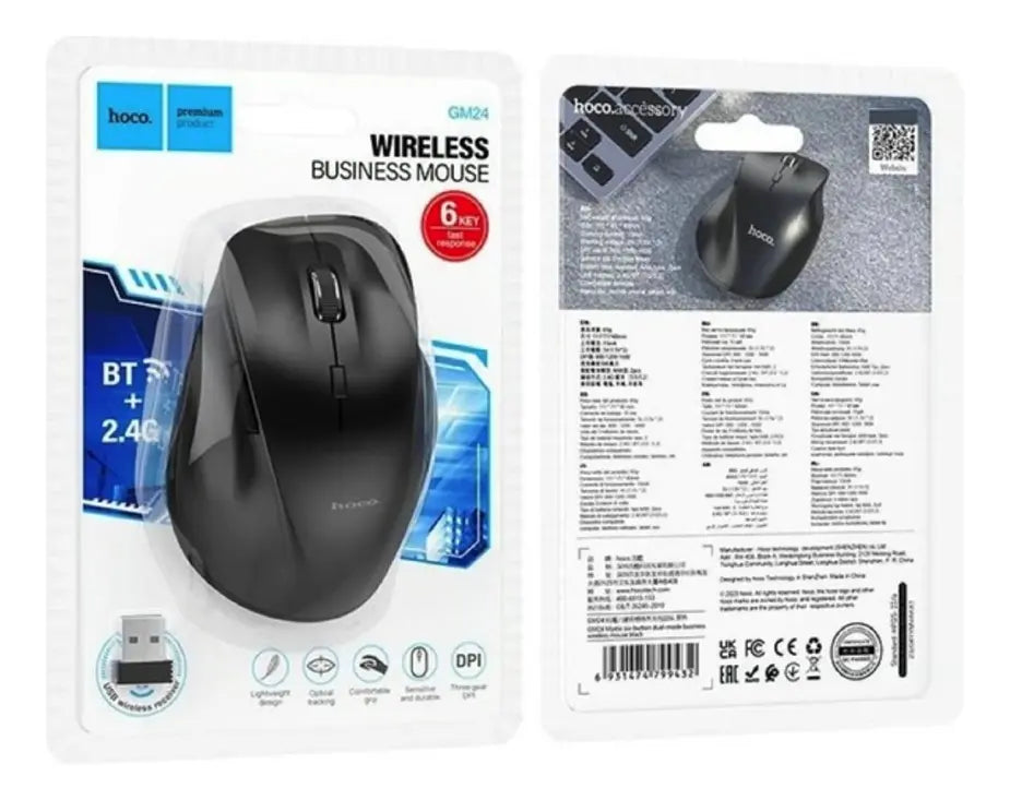 Mouse inalámbrico dual 2.4G y Bluetooth 5.2 Hoco GM24
