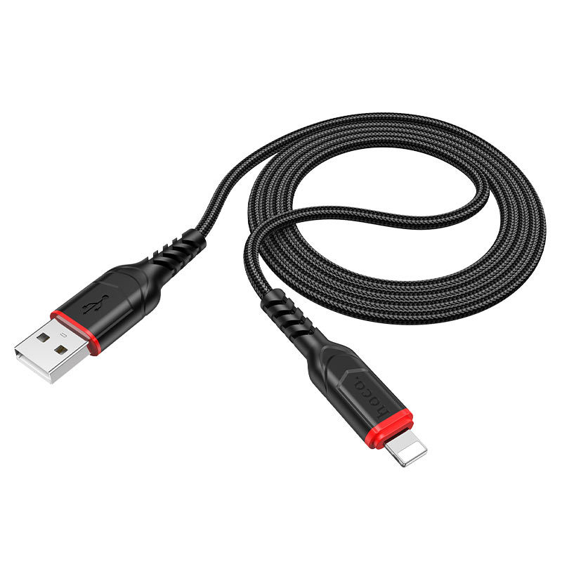 CABLE USB A - LIGHTNING TRENZADO HOCO